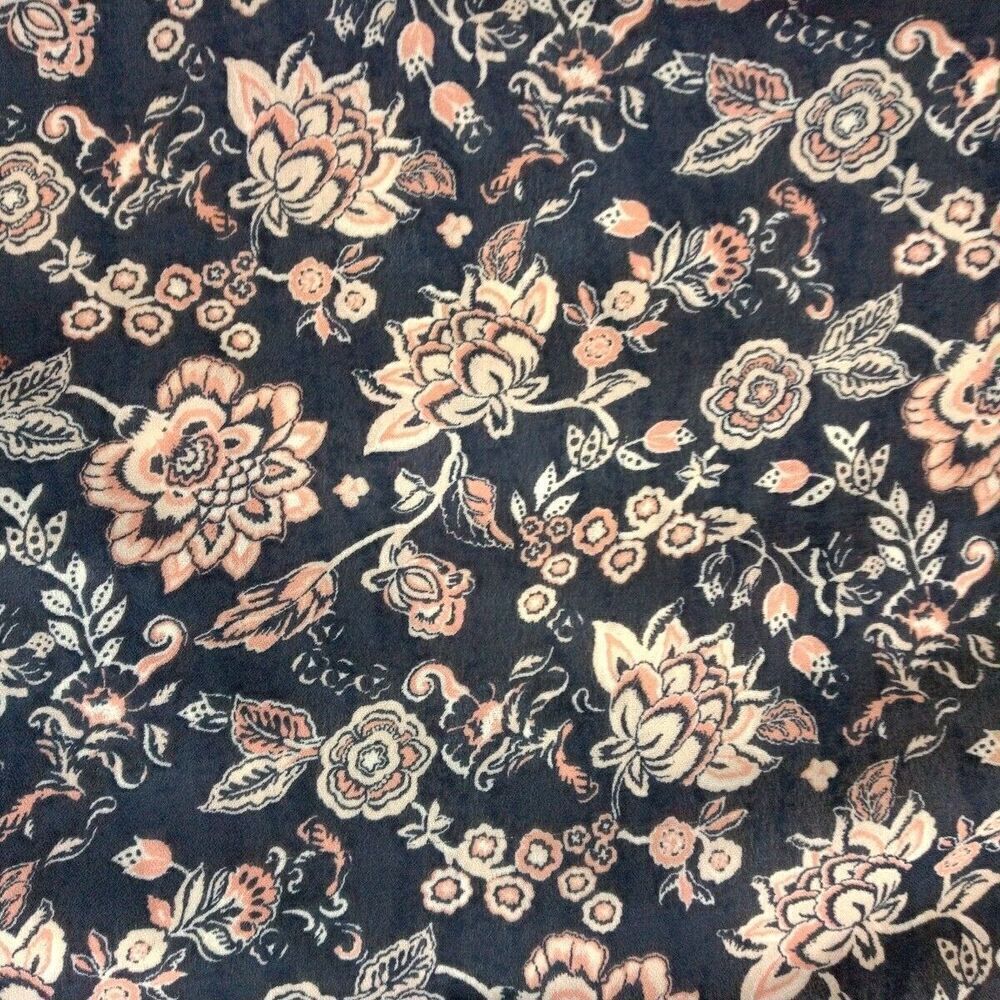 Gypsies & Moondust Womens Size Med Kimono Navy Blue Floral 3/4 Lace Sleeve - Picture 8 of 9